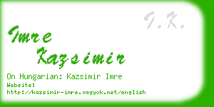 imre kazsimir business card